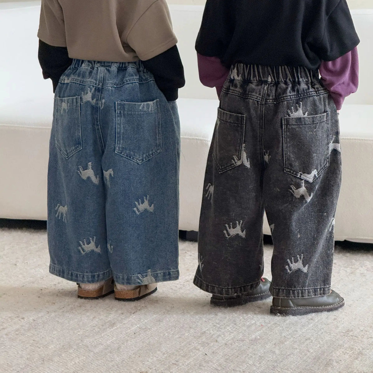 Children Clothe Skids Denim Pants Loose Boys Girls Autumn 2026 New Casual Fashionable Kids Loose Casual Wide-leg Pants