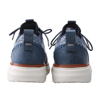 New Shoes for Men Leather Casual Shoes Fashion Breathable Brogues Sport Shoes Street Cool Chunky Sneakers
