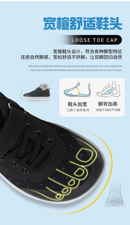 Kids Wide Barefoot Shoes Minimalist Boys Girls Sneakers Lightweight Non Slip Children Walking Shoes Casual Skate Flat
