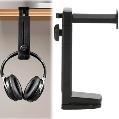Headset Stand 2 in 1 Above &amp; Under Desk PC Gaming Headset Holder with Height Adjustable and Rotating Clamp with Cable Clip