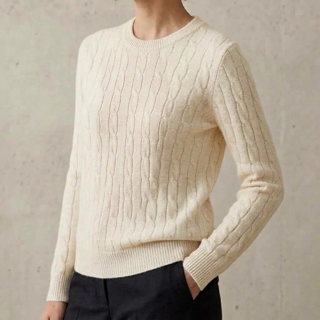 Women Cable Knit Sweater Crewneck Long Sleeve Pullover Autumn Soft Warm Knitted Jumper Fall Winter Casual Office Work Tops Coats
