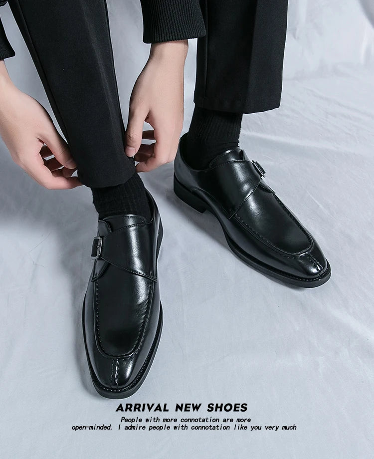 Leather Shoes For Men Fashion Buckle Classic Business Shoes for Male Luxury Brand Antiskid Cozy Men Loafers Design Shoes Men