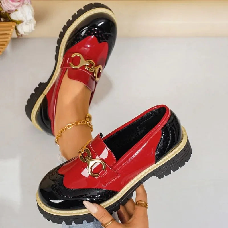 2026 Female Shoes Women Fashion  Toe Flats Loafers Platform Casual Buckle Ladies Heels