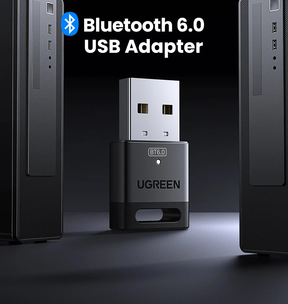 USB Bluetooth Adapter, Bluetooth 6.0 Dongle for PC Windows 11/10/8.1, Receiver &amp; Transmitter for Keyboard/Mouse