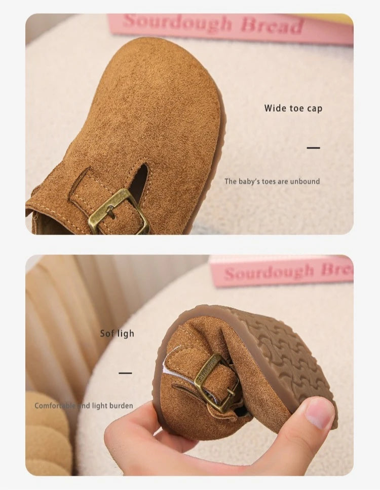 Kids Casual Shoes for Girls 2025 New Autumn Toddler Walking Shoes Soft Sole Solid Color Retro Simple School Outdoor Play age3-8