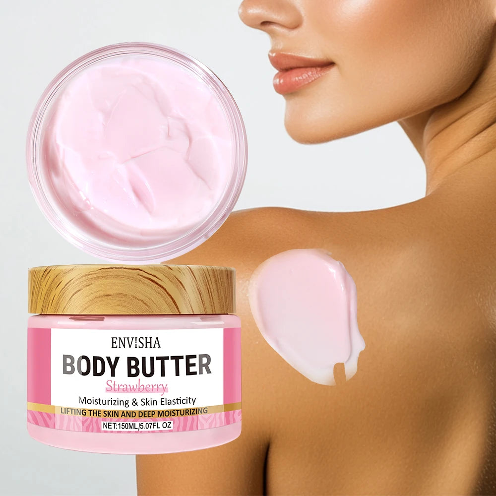 Skin Care Strawberry Face Body Butter Lotion Cream Whitening Deeply Moisturizing Brightening Remove Melanin Elasticity Lifting