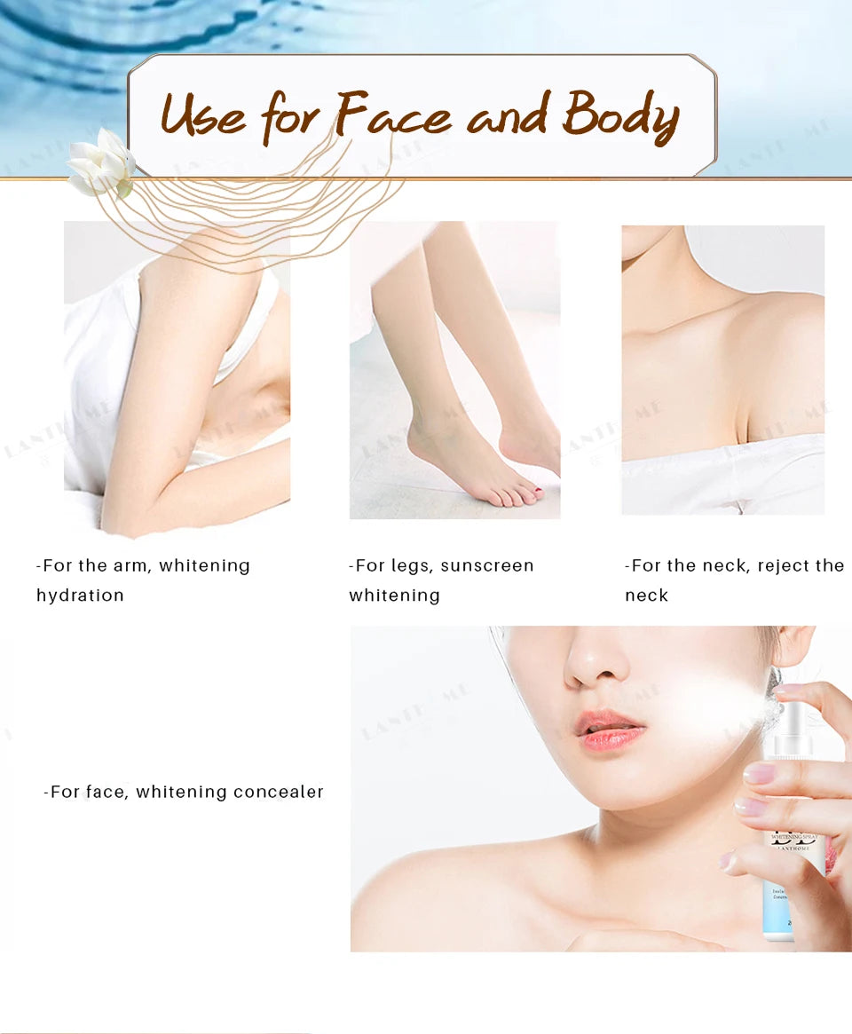 BB Whitening Spray, Skin Brightening Moisturizing BB Cream for Women, Face Foundation Nourishing Skin Care Beauty Cosmetics