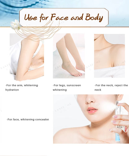 BB Whitening Spray, Skin Brightening Moisturizing BB Cream for Women, Face Foundation Nourishing Skin Care Beauty Cosmetics