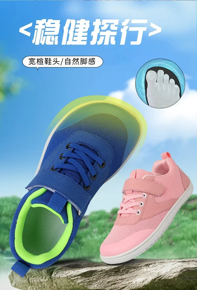 Kids Wide Barefoot Shoes Minimalist Boys Girls Sneakers Lightweight Non Slip Children Walking Shoes Casual Skate Flat