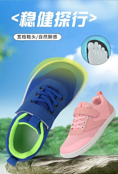 Kids Wide Barefoot Shoes Minimalist Boys Girls Sneakers Lightweight Non Slip Children Walking Shoes Casual Skate Flat
