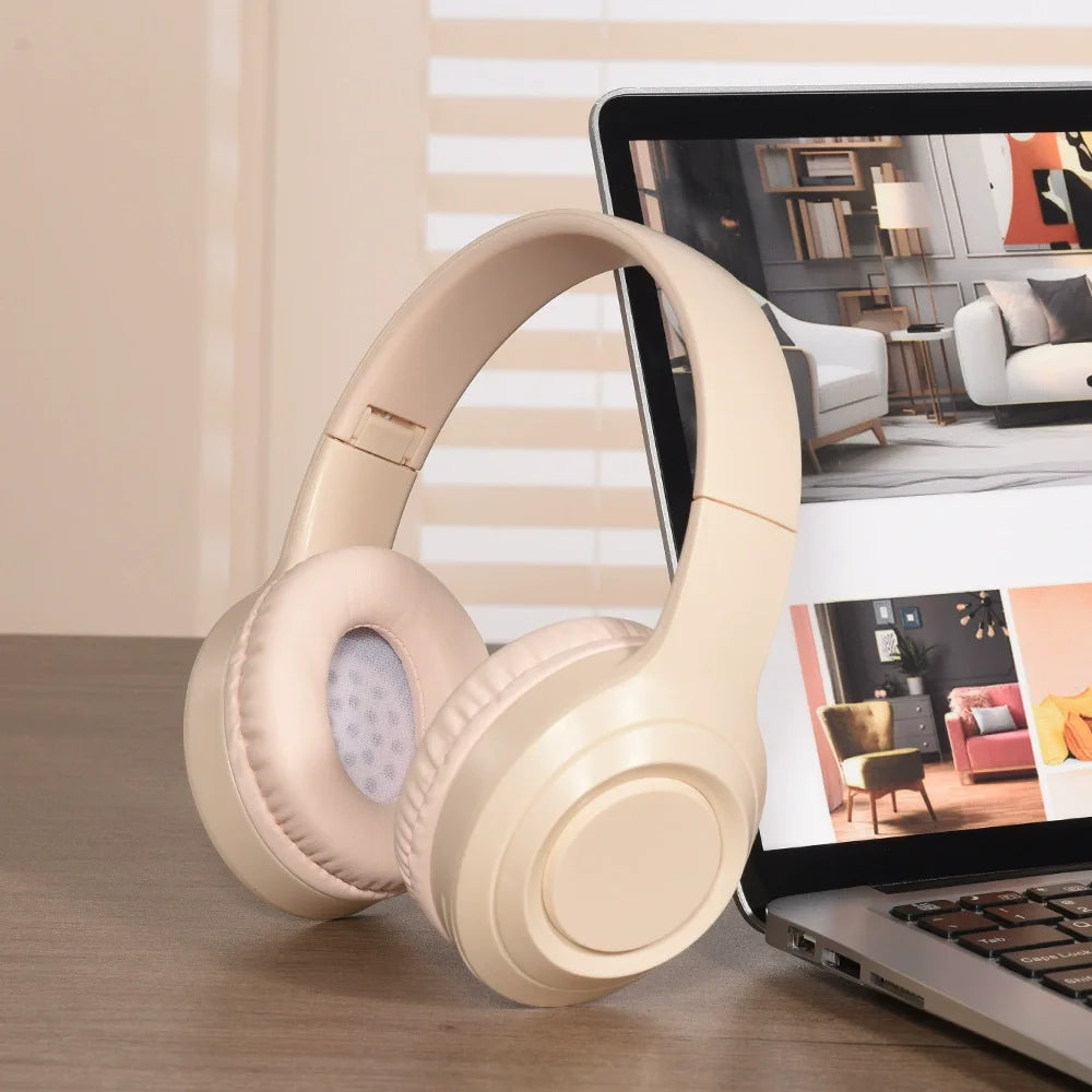 Wireless Over-Ear Bluetooth Headphones, Long-Lasting Battery Life, Foldable Design for Easy Storage, Low Latency for Gaming