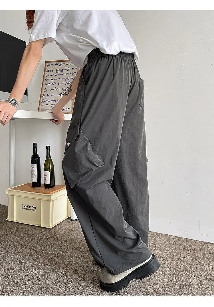 2026 Trendy Retro Wide-Leg Cargo Pants for Men- High Waist Utility Streetwear, Comfortable &amp; Stylish Casual Fashion Pants M-8XL