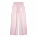 Pink Hooded Sweatshirt Set Women's Winter Loose Fit Thickened Fleece Drapey Wide Leg Pants Two Piece Set Casual Sportswear