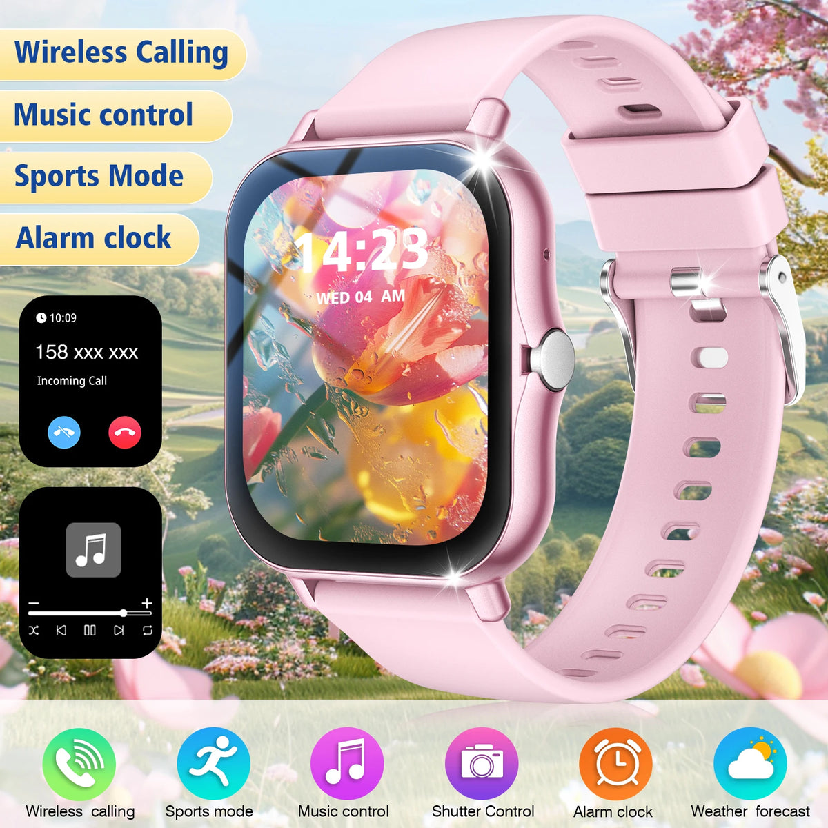 Smart Watch With Wireless Calling, Multi-Sport Modes, Message Reminders, Sports Watch For Iphone/Android