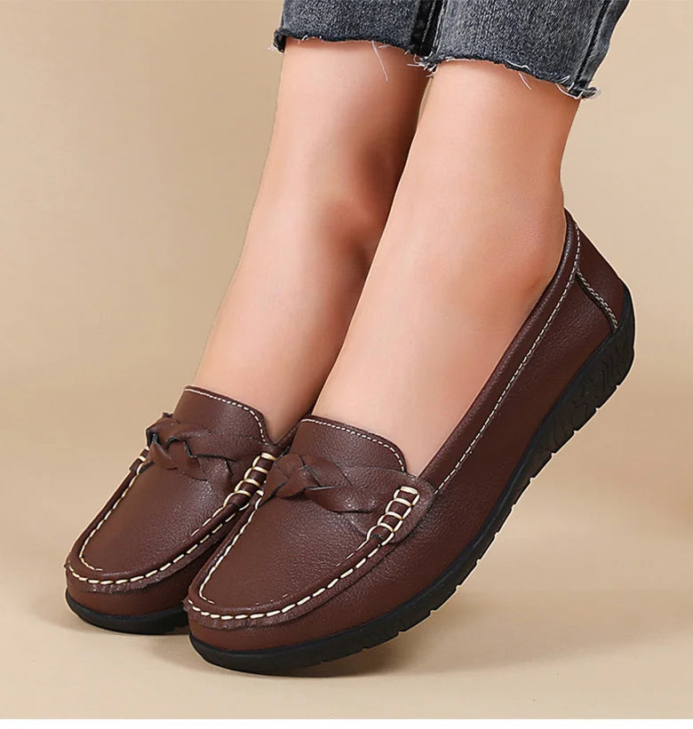 Woman Shoes 2025 New Soft Leather Flat Shoes Women&