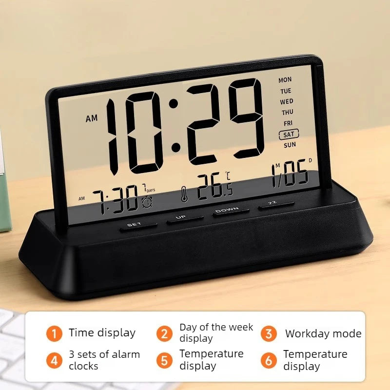 Electronic Clock New Ornaments Desktop Creative Digital Alarm Clock Living Room Calendar High-end Home Decoration
