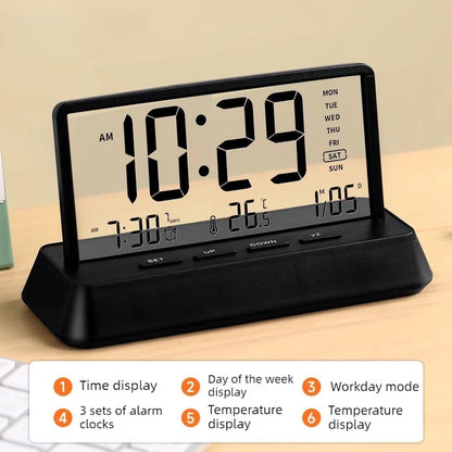 Electronic Clock New Ornaments Desktop Creative Digital Alarm Clock Living Room Calendar High-end Home Decoration
