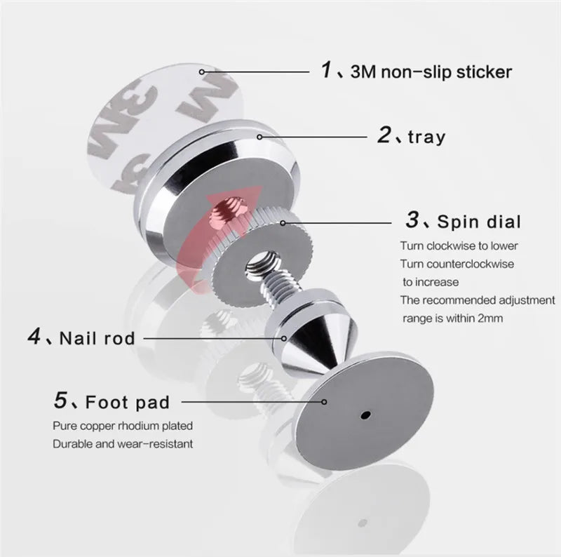 Speaker Stand Speakers Spikes Accessories Isolation Stands For Audio Amplifier Turntable Player Shockproof Foot Pad 26mmx28mm