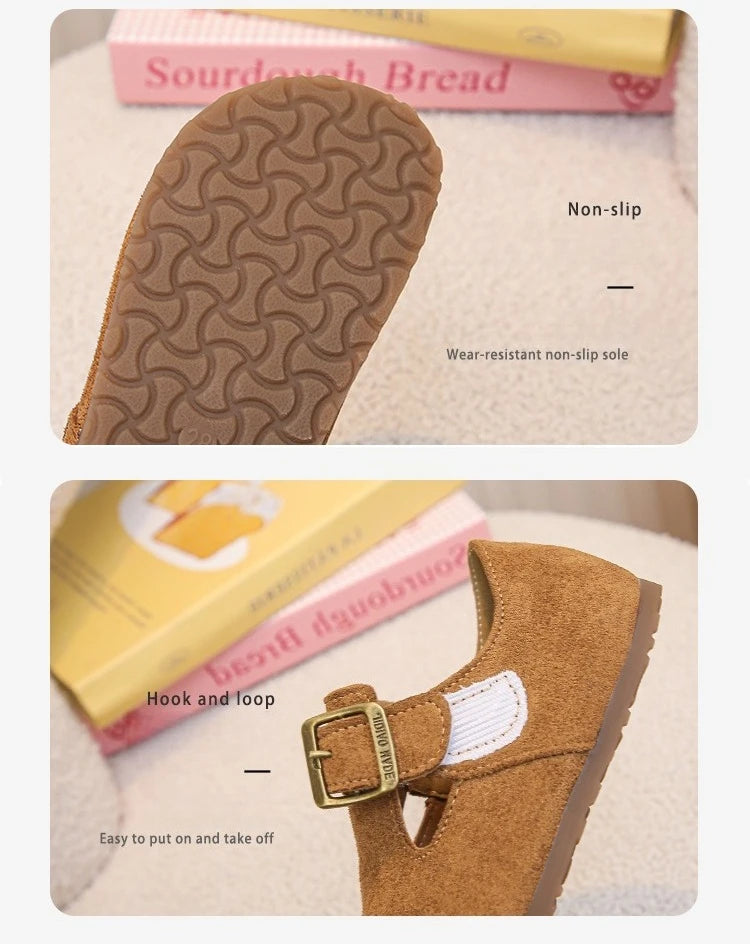 Kids Casual Shoes for Girls 2025 New Autumn Toddler Walking Shoes Soft Sole Solid Color Retro Simple School Outdoor Play age3-8