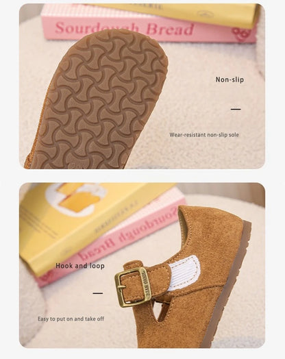 Kids Casual Shoes for Girls 2025 New Autumn Toddler Walking Shoes Soft Sole Solid Color Retro Simple School Outdoor Play age3-8