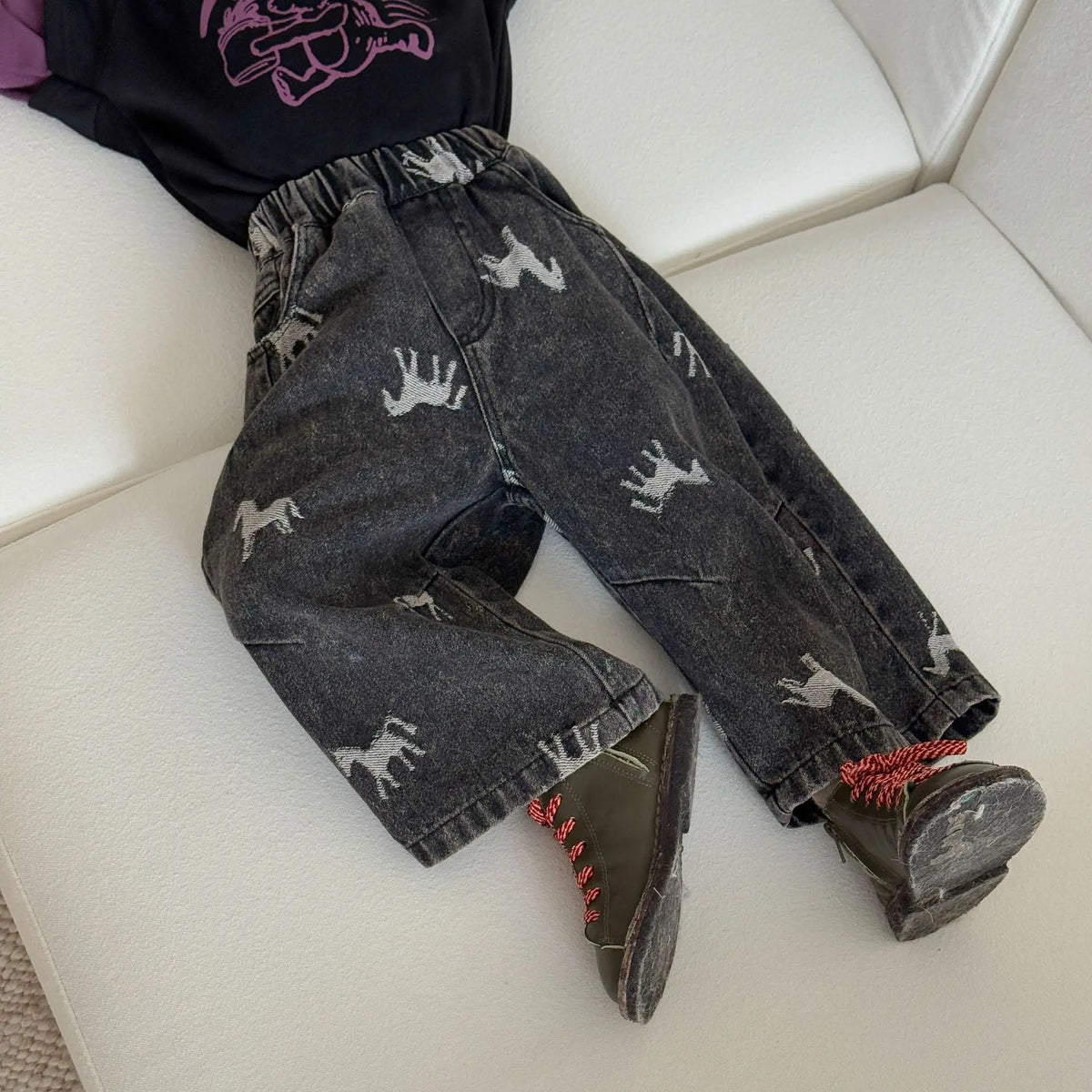 Children Clothe Skids Denim Pants Loose Boys Girls Autumn 2026 New Casual Fashionable Kids Loose Casual Wide-leg Pants