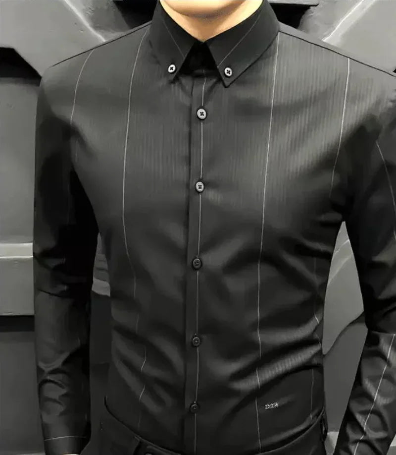 Man Tops Black Clothing Dress Shirt Shirts And Blouses For Men Business Long Sleeve New In Luxury Cotton High Quality Social Xxl