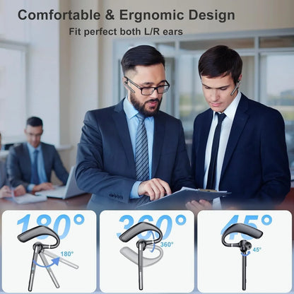 Bluetooth 6.0 Business Wireless Earphone Left Right Ear Universal LED Display With Mic Headset Ultra-long Standby For Car Driver
