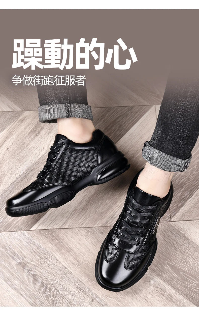 Men's Shoes Original Casual Leather Men Training Wear Resistant Sneakers Outdoor Male Treking Footwear Breathable Lace-up Shoes