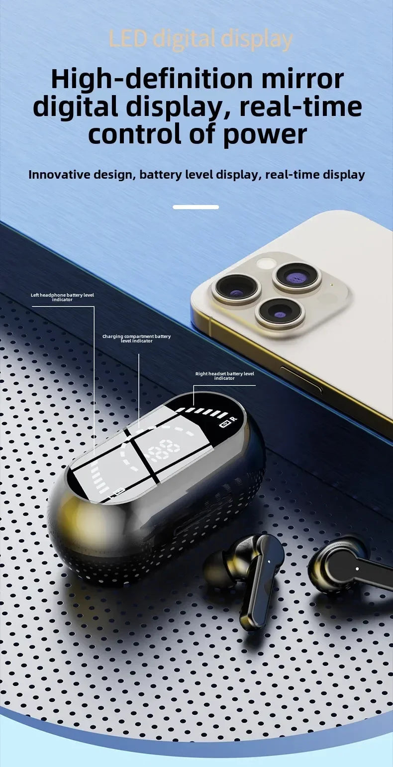 Bluetooth 5.4 Wireless Earbuds Touch Control Sport Gaming Headphones Deep Bass Noise Reduction Universal for All Smartphones