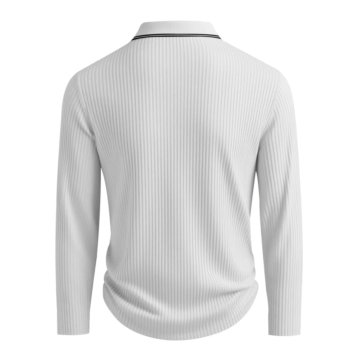 New Men's Long Sleeve Knitted Polo Shirt Classic Cotton Knit with Button Placket Business Casual & Golf Top Spring Autumn Shirts