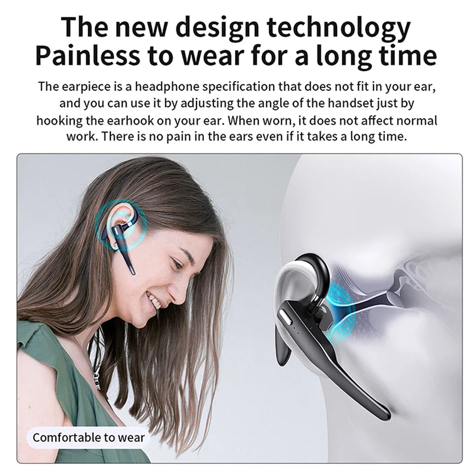 Wireless Bluetooth Headphones With Microphon Earphone ENC Noise Cancelling Handsfree Talking Headset Busines Auriculares Driving
