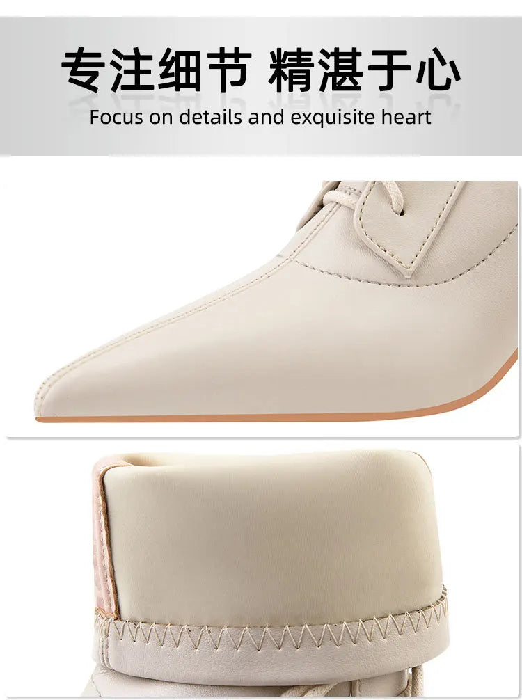 Womens Shoes Exquisite Pointed Tip High Heeled Boots for Woman Sexy Self Cultivation Stretch Boots Designer Shoes Botas Feminina