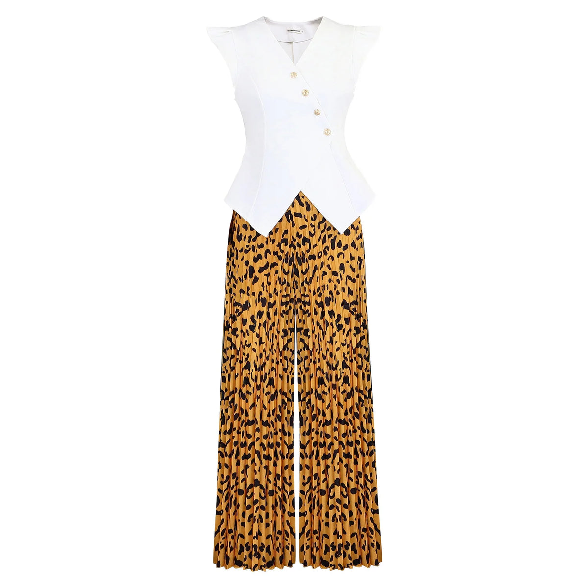 African Clothes For Women 2026 Summer 2 PCS Set Dashiki Outfits Sleeveless Tops And Pleated Pants Suit Birthday Party Gowns