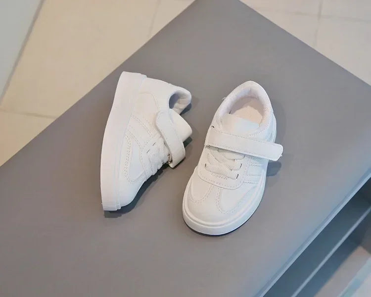 Kids Sports Shoes for School 2025 New Fashion Boys Girls White Shoes Non-slip Soft Sole Children Casual Shoes Hook&amp;loop Trendy