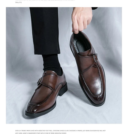 Leather Shoes For Men Fashion Buckle Classic Business Shoes for Male Luxury Brand Antiskid Cozy Men Loafers Design Shoes Men