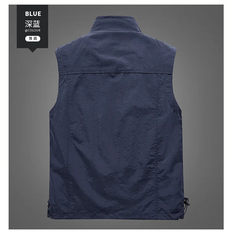 New 2026 Men's Lightweight Outdoor Vest Work Hiking Fishing Photo Travel Vest Men Running Sports Sleeveless Coats Mesh Waistcoat