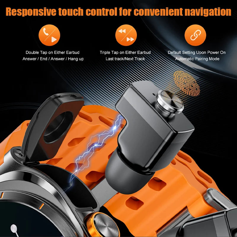 2026 New Watch Earphones 2-in-1 Smart Watch Health Monitoring Bluetooth Call 100+Sports Mode Outdoor Smart Watch Men and Women