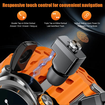 2026 New Watch Earphones 2-in-1 Smart Watch Health Monitoring Bluetooth Call 100+Sports Mode Outdoor Smart Watch Men and Women