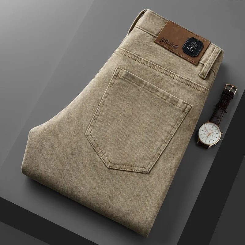 Slim Fit Straight Leg Jeans Men's Summer New Style High End Thin Denim Pants Versatile Casual Wear Breathable Wear Resistant