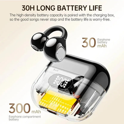 Portable Ear Clip Style Open Ear Earbuds Wireless Bluetooth Stereo Audio Clear HD Calls Touch ControlledHeadphones for Sports
