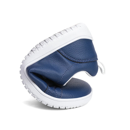 Kids Barefoot Shoes Boys Girls Wide Toe Minimalist Fashion Sneakers Lightweight Hook Loop Artificial Leather Walking Flats