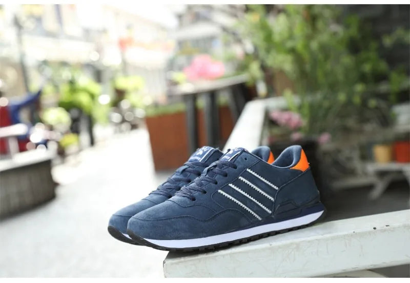 Sneakers for Men High Quality Suede Casual Shoes Luxury Tenis Shoes for Men Lace-up Flats Sport Running Shoes Кроссовки Мужские