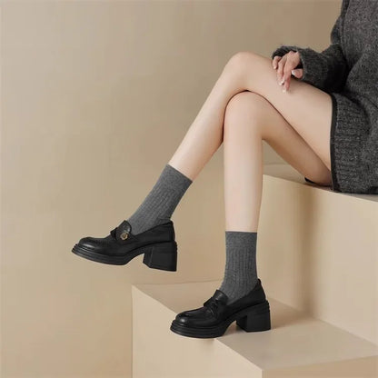 Women High Heel Shoes 2025 Retro Spring Autumn Performance Causal Women&