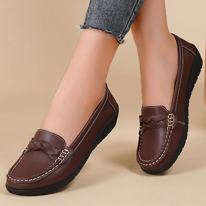 Woman Shoes 2025 New Soft Leather Flat Shoes Women&